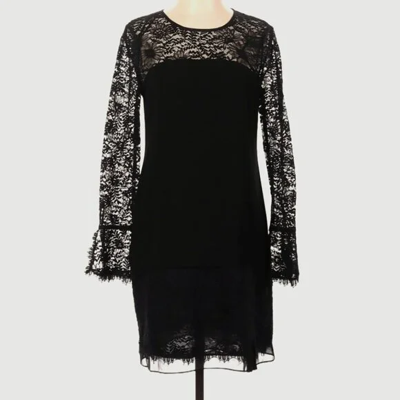chinese dress ladies Diane von Furstenberg - Navy Floral Lace Sheath Dress Sz 2